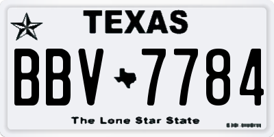 TX license plate BBV7784