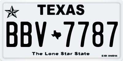 TX license plate BBV7787