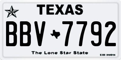 TX license plate BBV7792