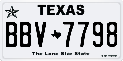 TX license plate BBV7798