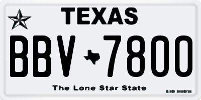 TX license plate BBV7800