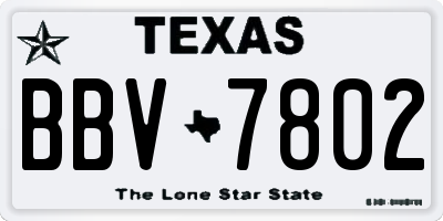 TX license plate BBV7802
