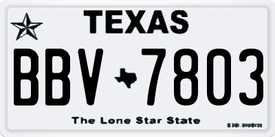 TX license plate BBV7803