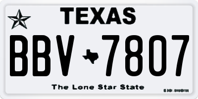 TX license plate BBV7807