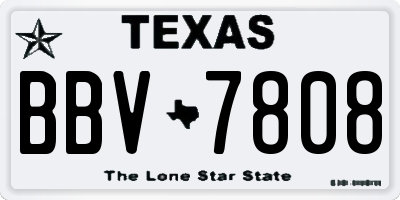 TX license plate BBV7808