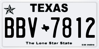 TX license plate BBV7812