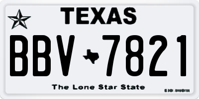 TX license plate BBV7821