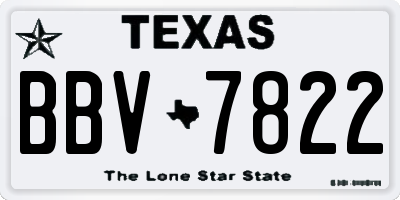 TX license plate BBV7822
