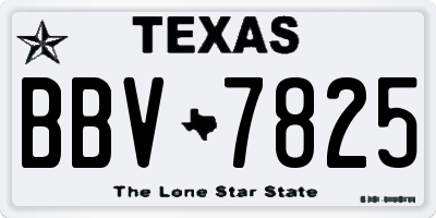 TX license plate BBV7825