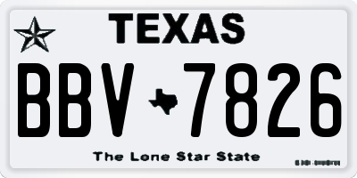 TX license plate BBV7826