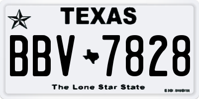 TX license plate BBV7828