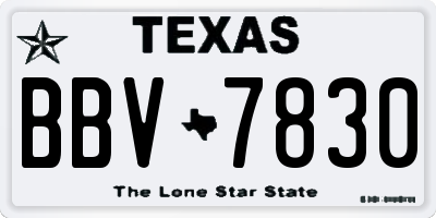 TX license plate BBV7830