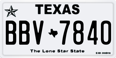 TX license plate BBV7840