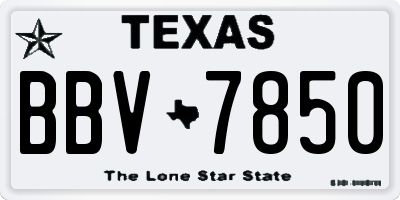 TX license plate BBV7850