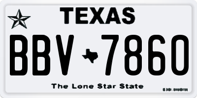 TX license plate BBV7860