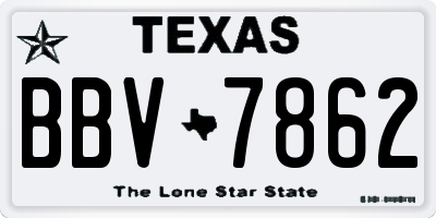 TX license plate BBV7862