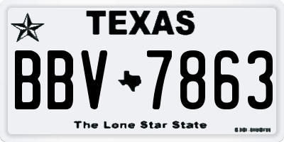 TX license plate BBV7863
