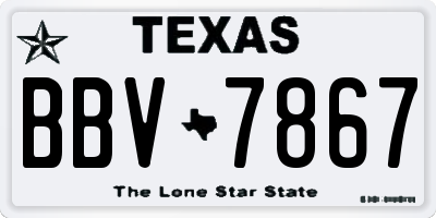 TX license plate BBV7867