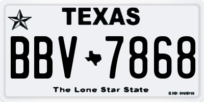 TX license plate BBV7868