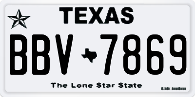 TX license plate BBV7869