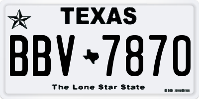 TX license plate BBV7870