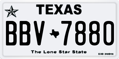 TX license plate BBV7880