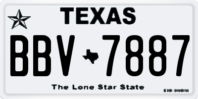 TX license plate BBV7887