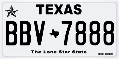 TX license plate BBV7888
