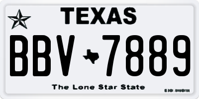 TX license plate BBV7889