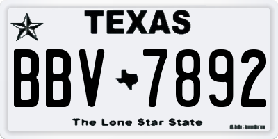 TX license plate BBV7892