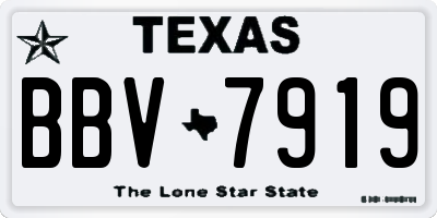 TX license plate BBV7919