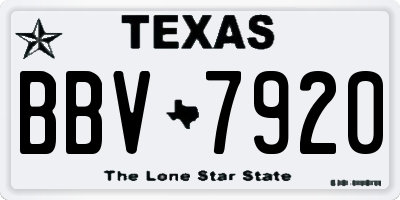 TX license plate BBV7920