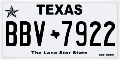 TX license plate BBV7922