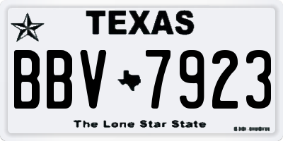 TX license plate BBV7923