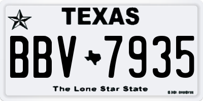 TX license plate BBV7935