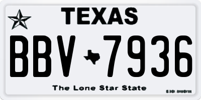 TX license plate BBV7936