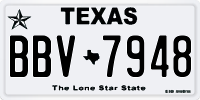 TX license plate BBV7948