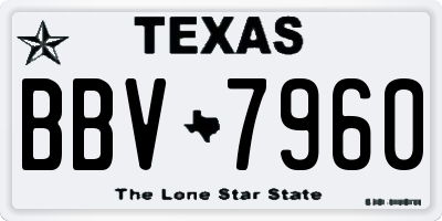 TX license plate BBV7960
