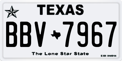 TX license plate BBV7967