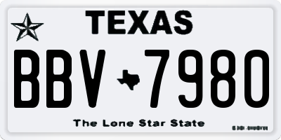 TX license plate BBV7980