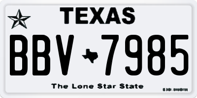 TX license plate BBV7985