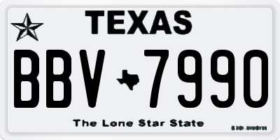 TX license plate BBV7990