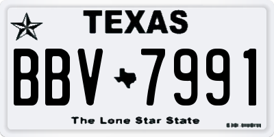 TX license plate BBV7991