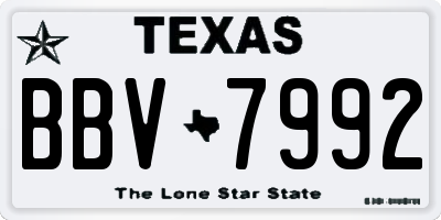 TX license plate BBV7992