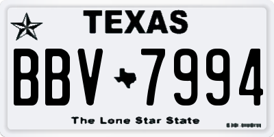 TX license plate BBV7994