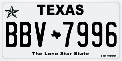 TX license plate BBV7996