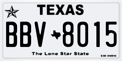 TX license plate BBV8015