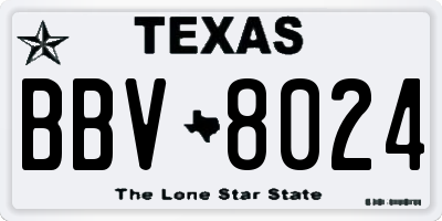 TX license plate BBV8024