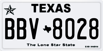 TX license plate BBV8028