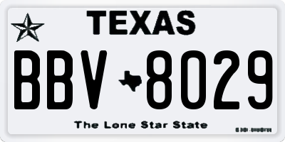 TX license plate BBV8029